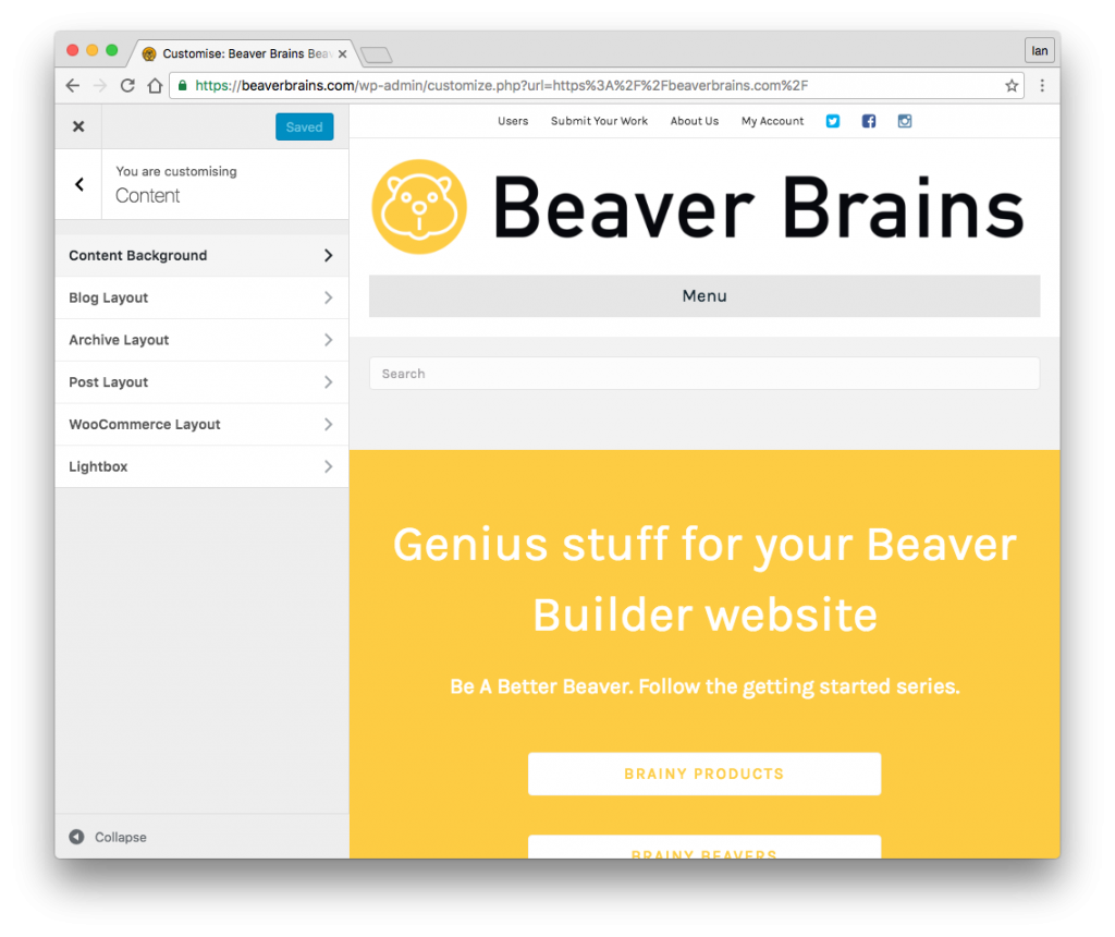 beaver builder content settings